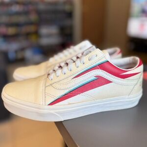 Vans Old Skool David Bowie Aladdin Sane Mens 7.5 (9 W) Cream Red Lightning Bolt